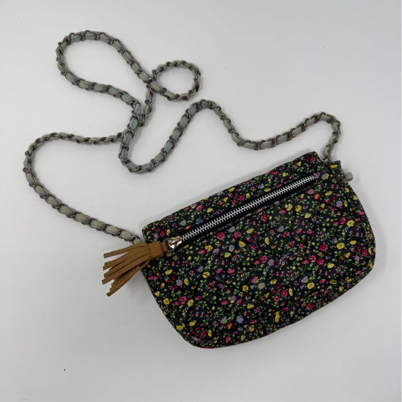 VS‎ Pink floral crossbody purse, denim woven chain strap, Victoria’s Secret, bag - Picture 3 of 12